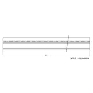 Anaheim Z Bar French Cleat Hanging Rail 300mm no holes max. 48kg