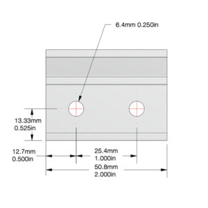 Las Vegas Z Bar French Cleat Hanging Clip 50mm 2 holes max. 50kg (Qty 1)